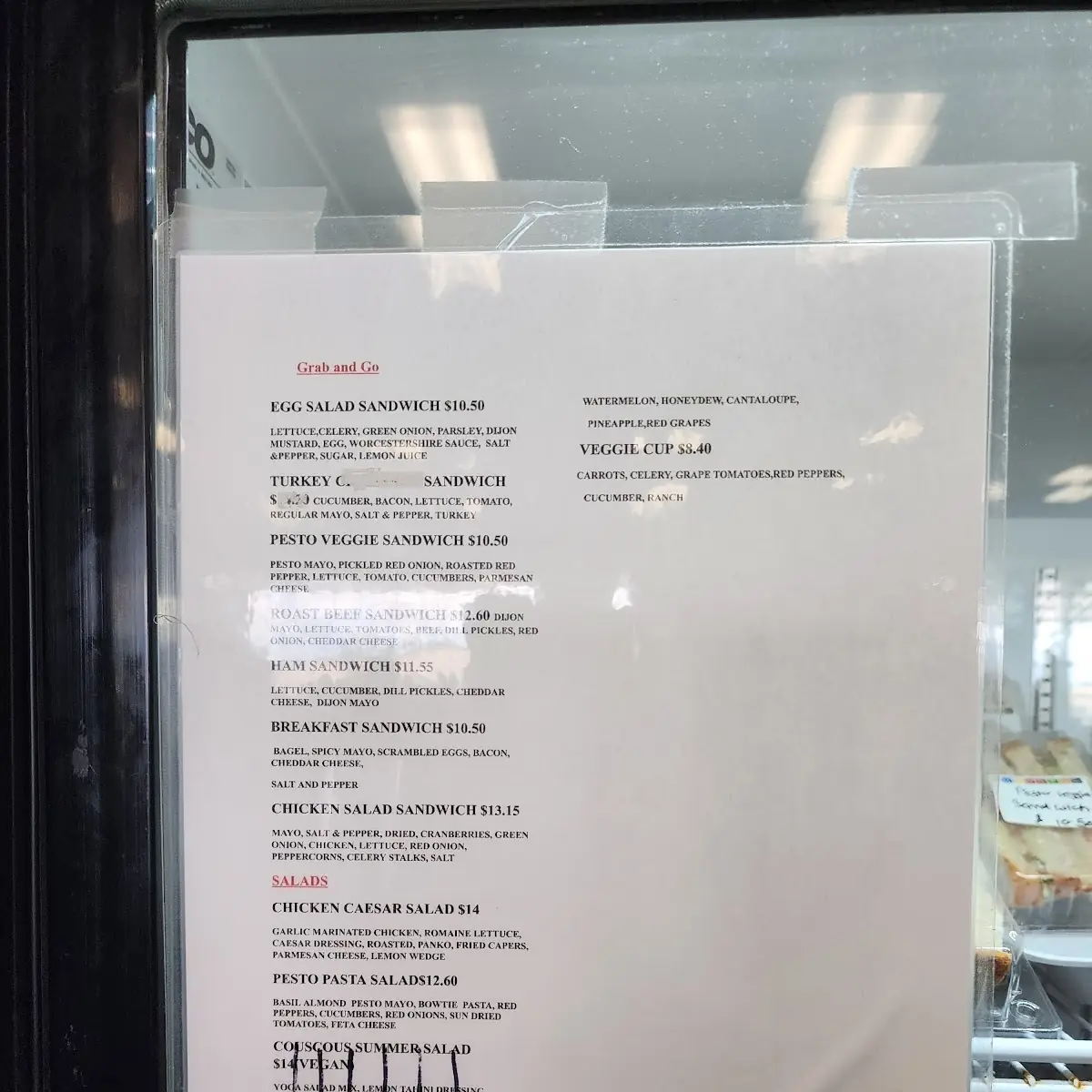 Menu, Raven's Bar + Grill