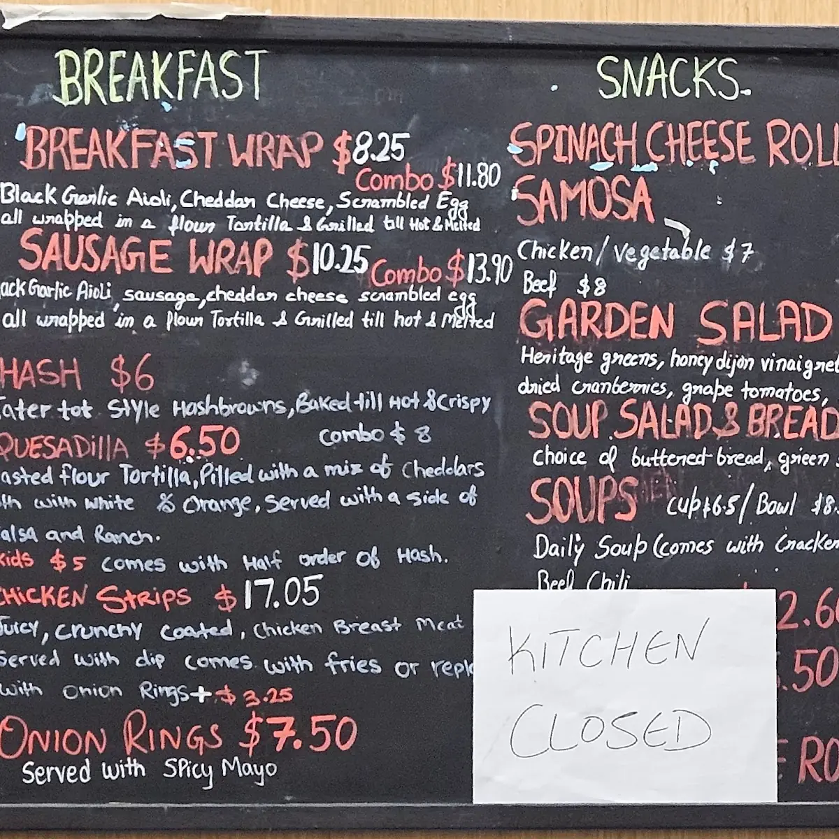 Menu, Raven's Bar + Grill