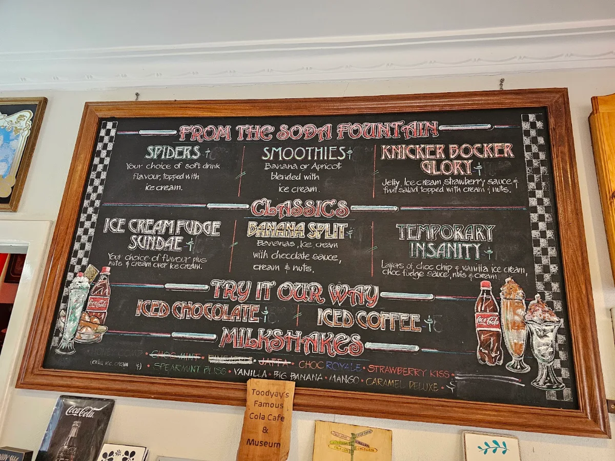 Menu, The Cola Café and Museum
