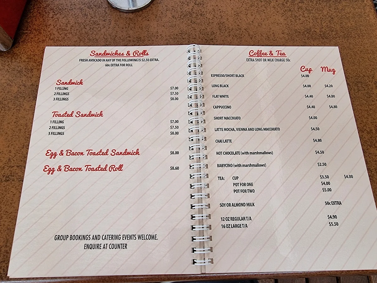Menu, The Cola Café and Museum