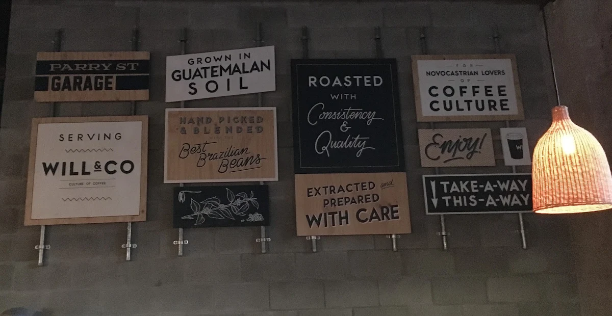 Menu, Parry St Garage