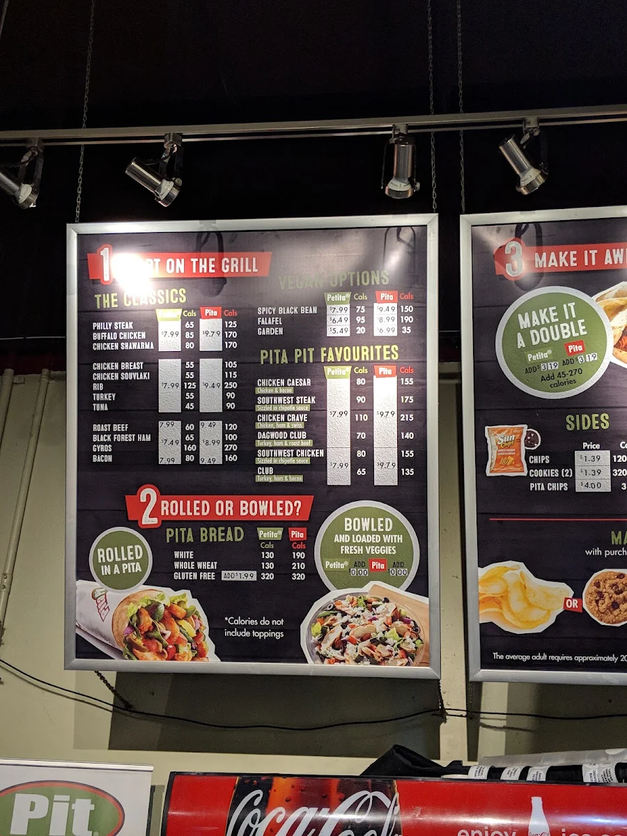 Menu, Pita Pit