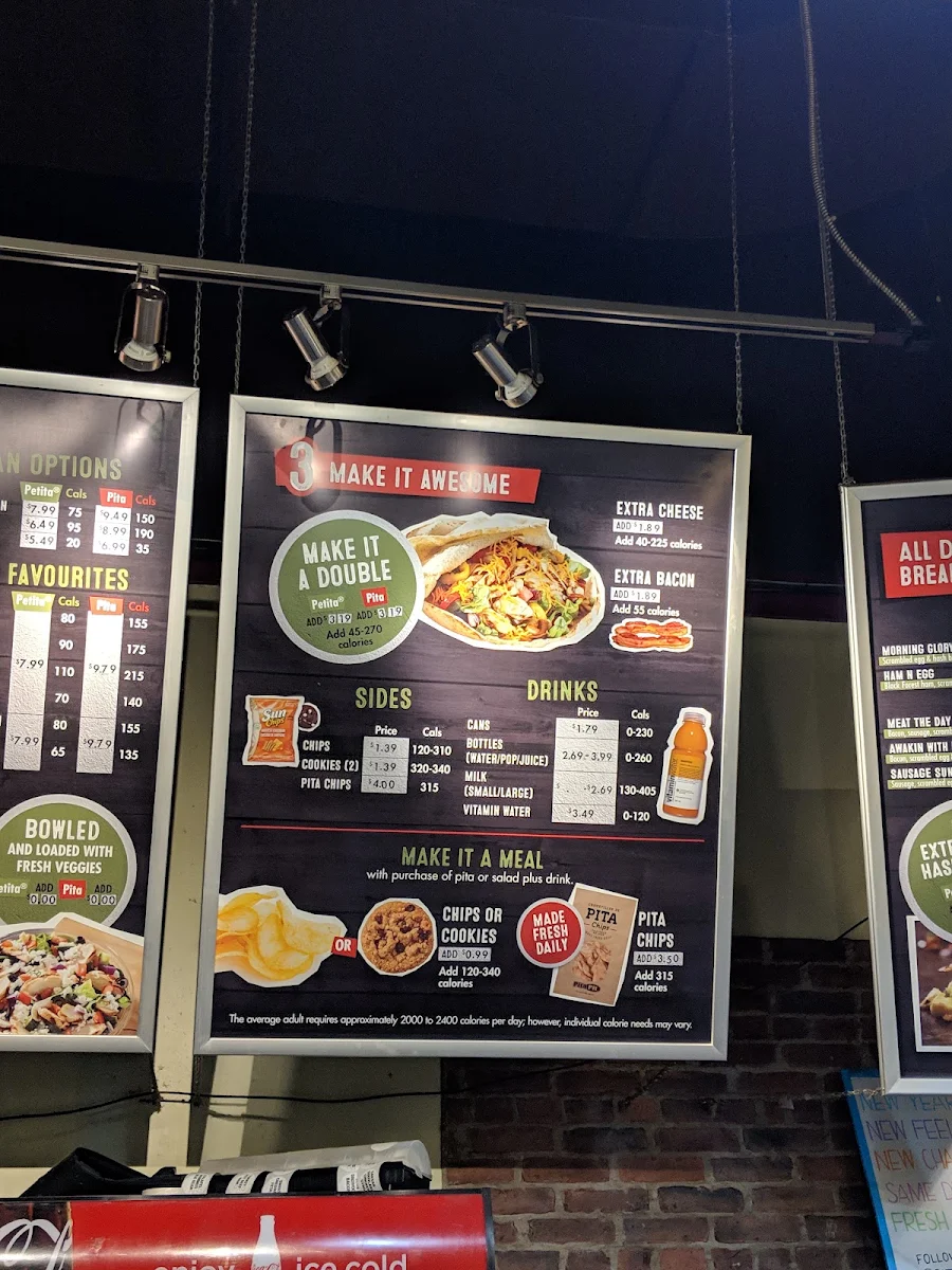 Menu, Pita Pit