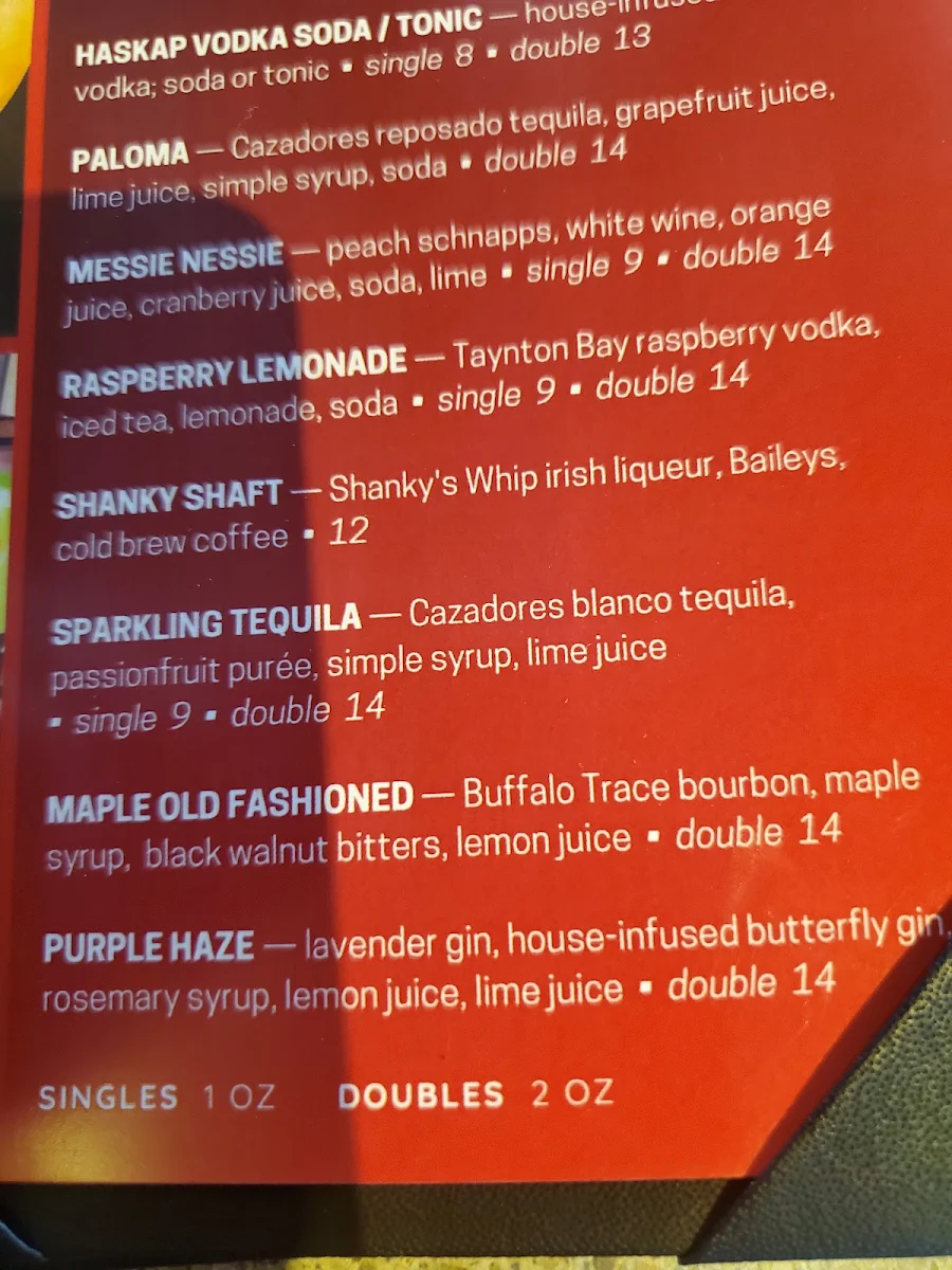 Menu, Barley Station Brewpub