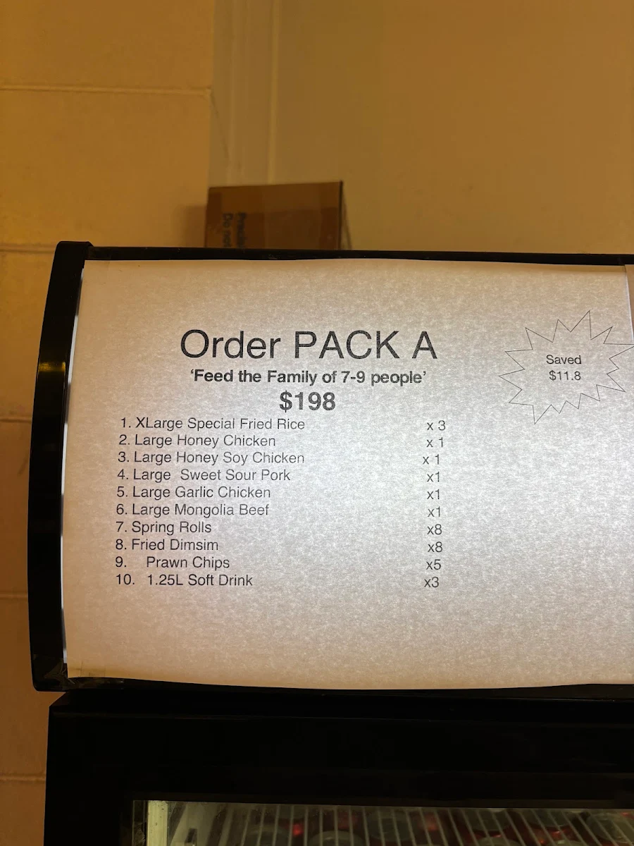 Menu, Long's Food