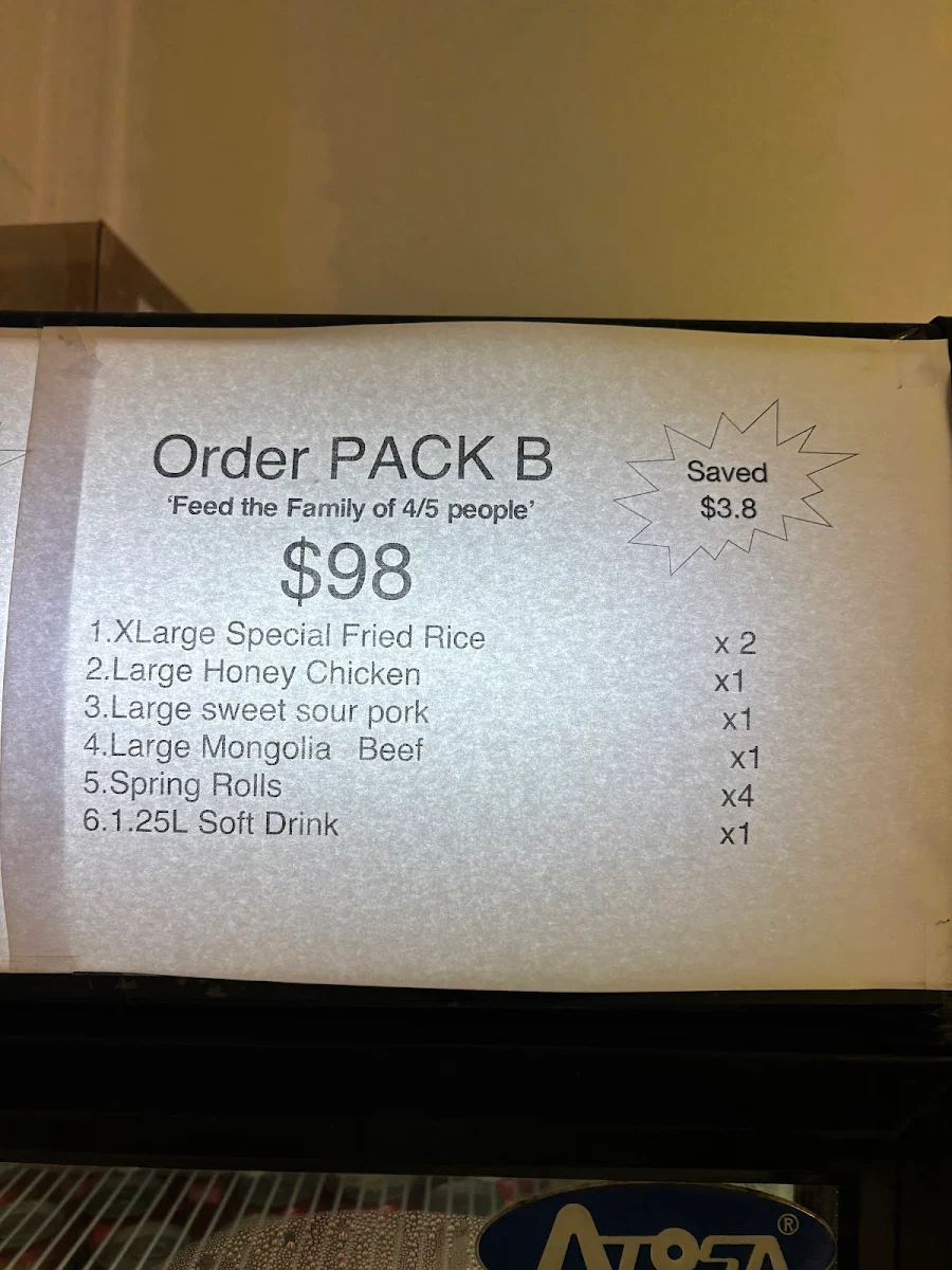 Menu, Long's Food