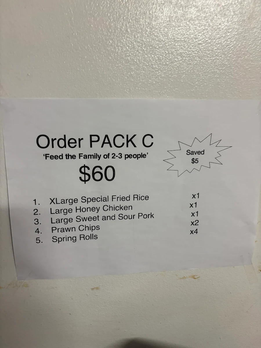 Menu, Long's Food