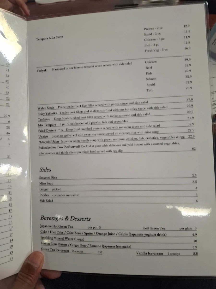 Menu, Kyushu Japanese Restaurant