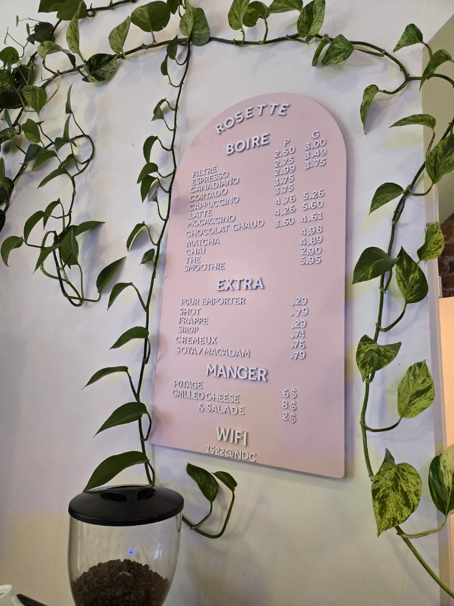 Menu, Rosette