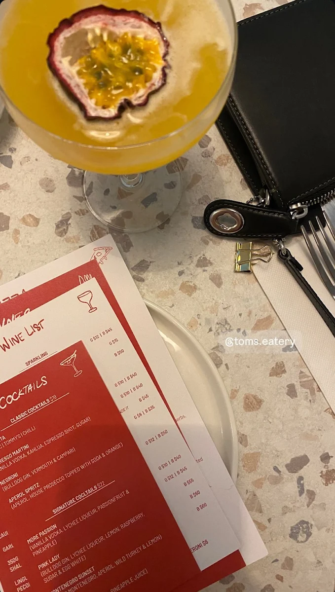 Menu, TOMS Eatery