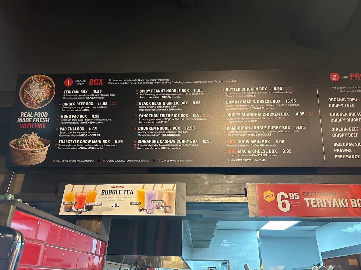 Menu, Noodlebox