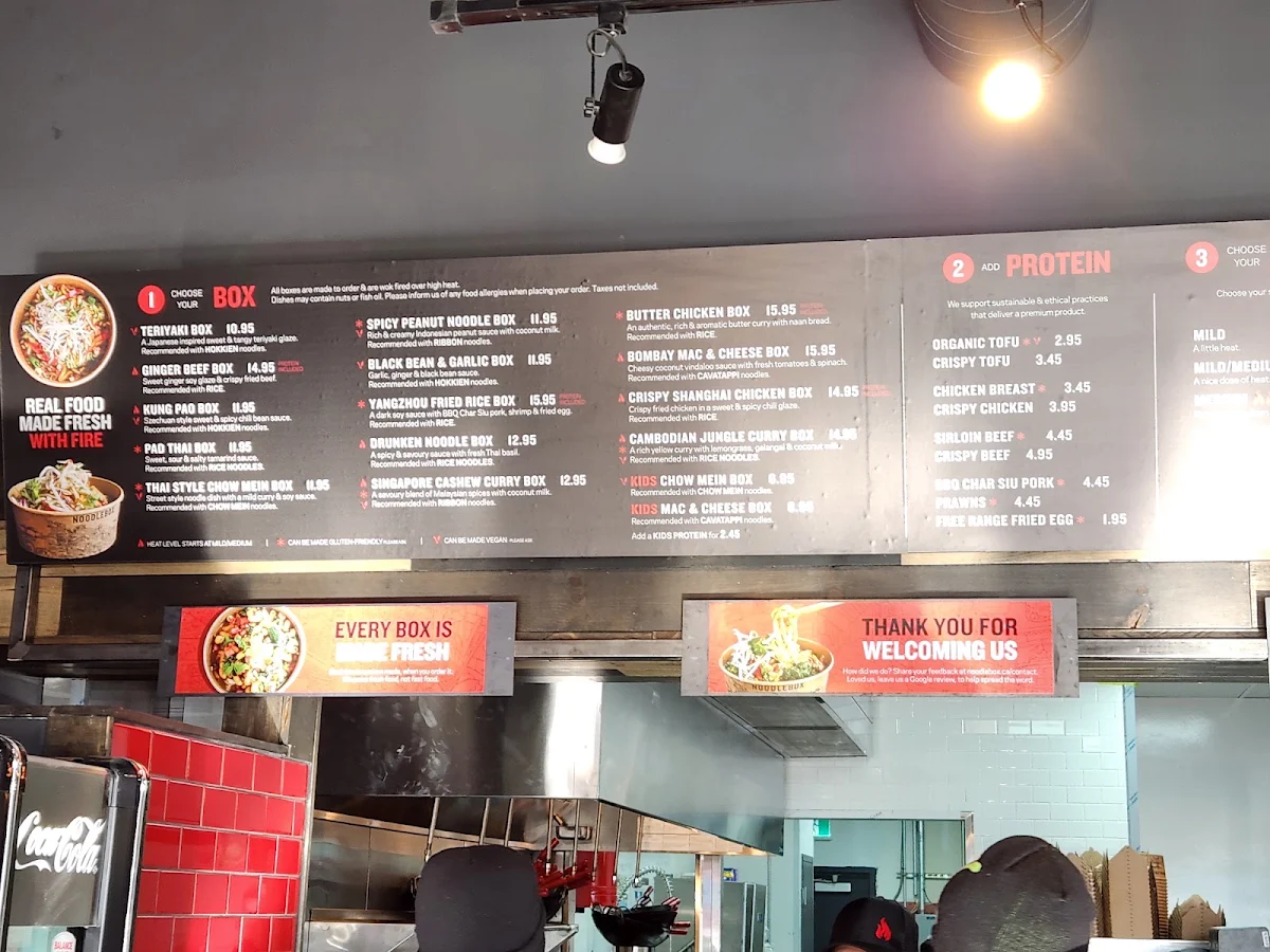 Menu, Noodlebox