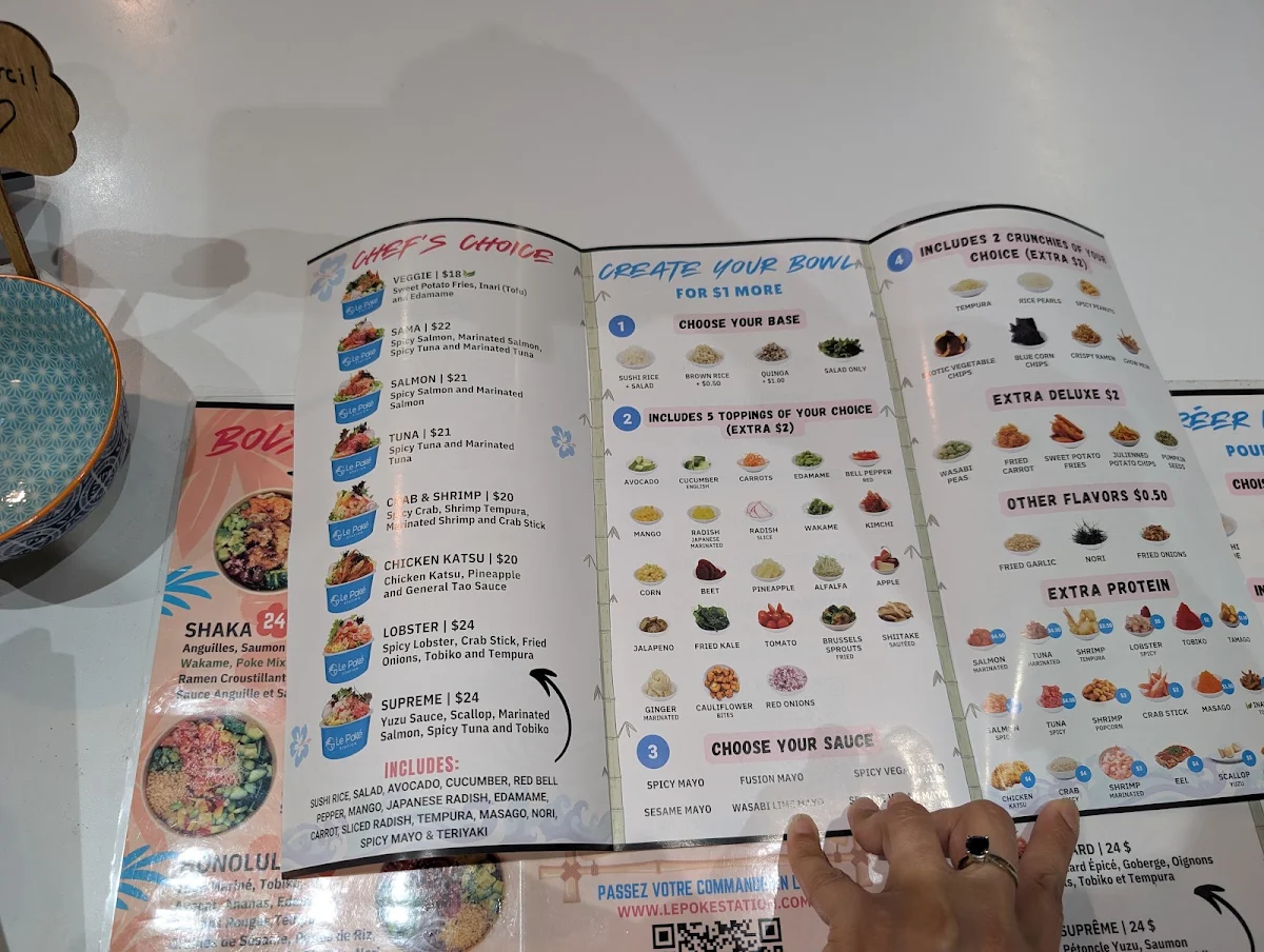 Menu, Le Poké Station Crescent