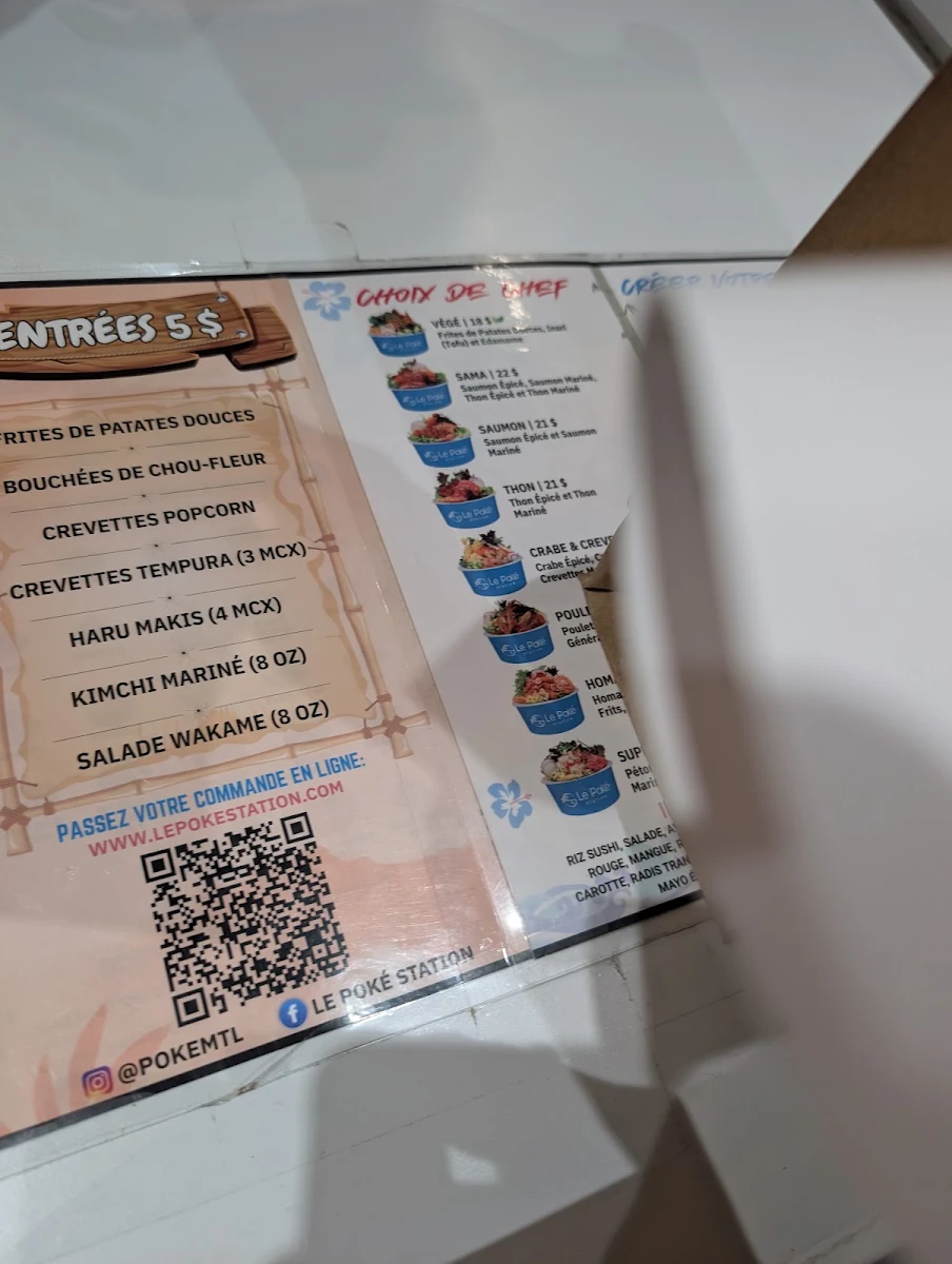 Menu, Le Poké Station Crescent