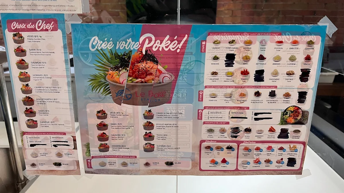 Menu, Le Poké Station Crescent