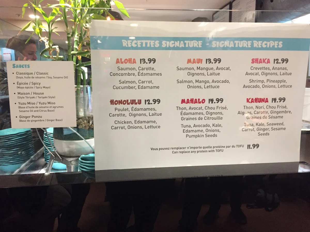Menu, Le Poké Station Crescent