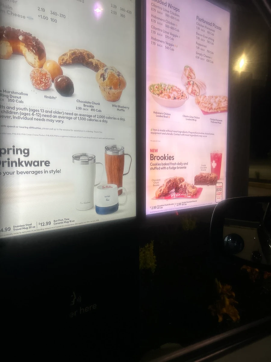 Menu, Tim Hortons