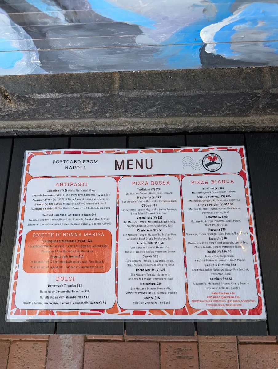 Menu, Postcard from Napoli