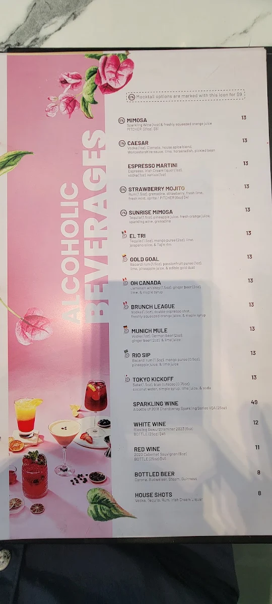 Menu, Evviva Breakfast and Lunch