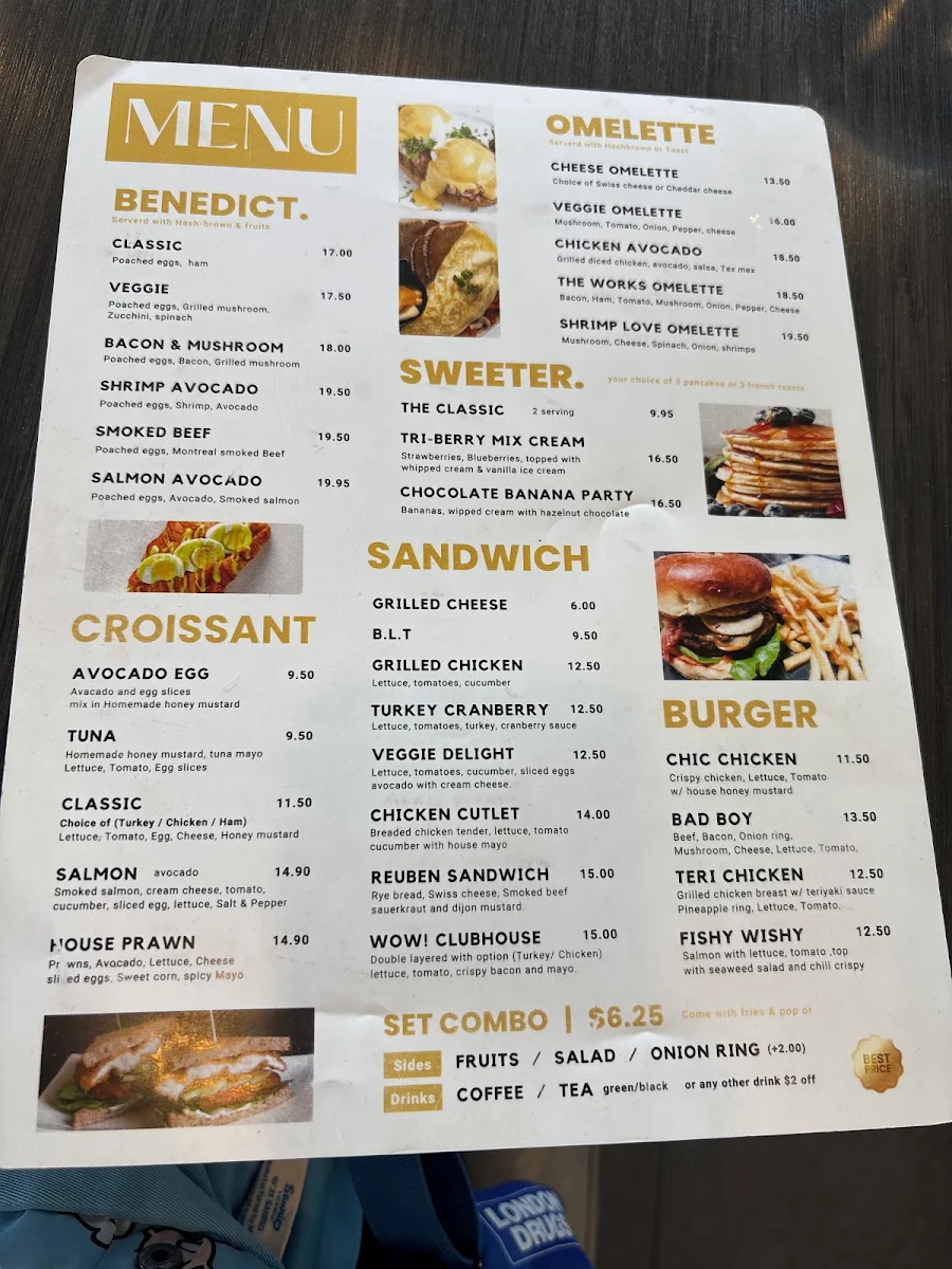 Menu, AT Cafe