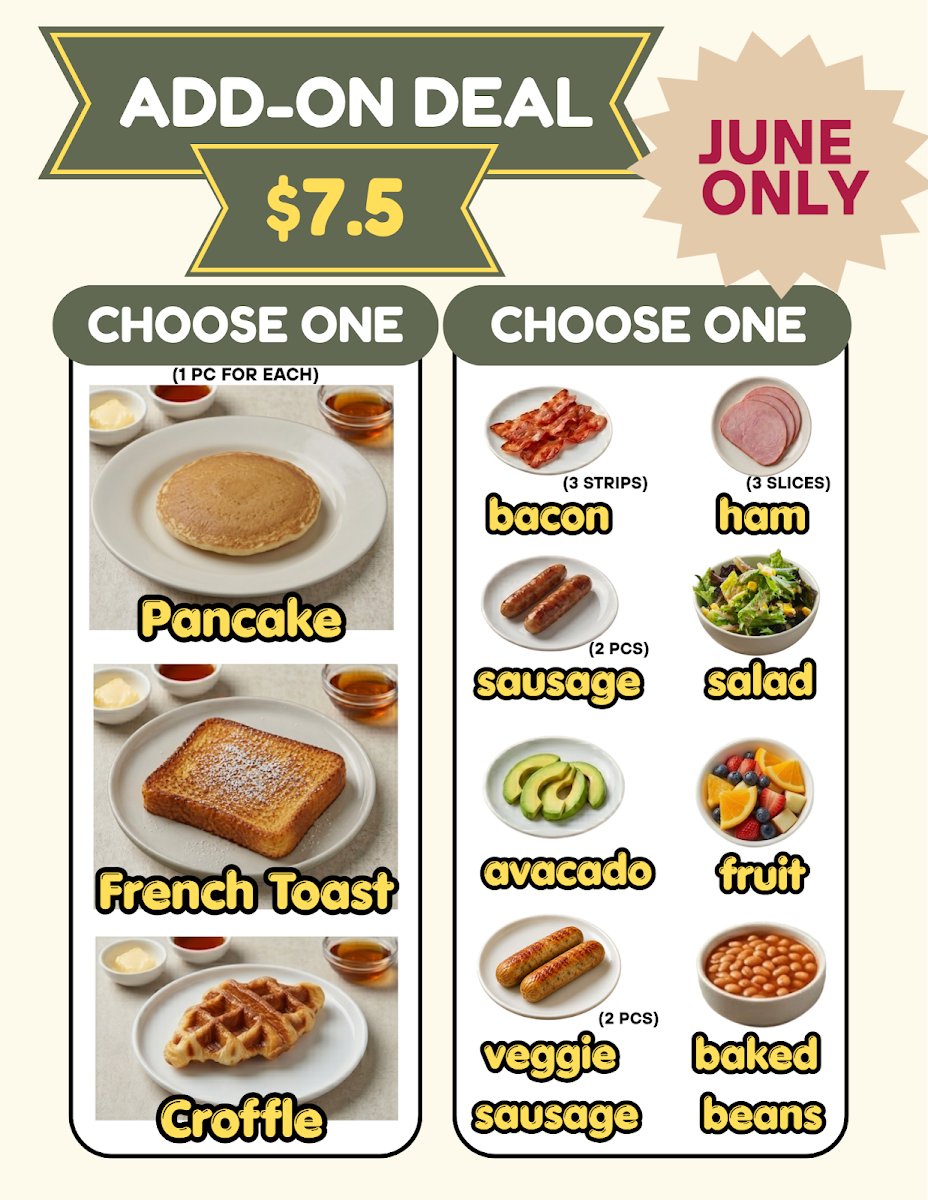 Menu, AT Cafe