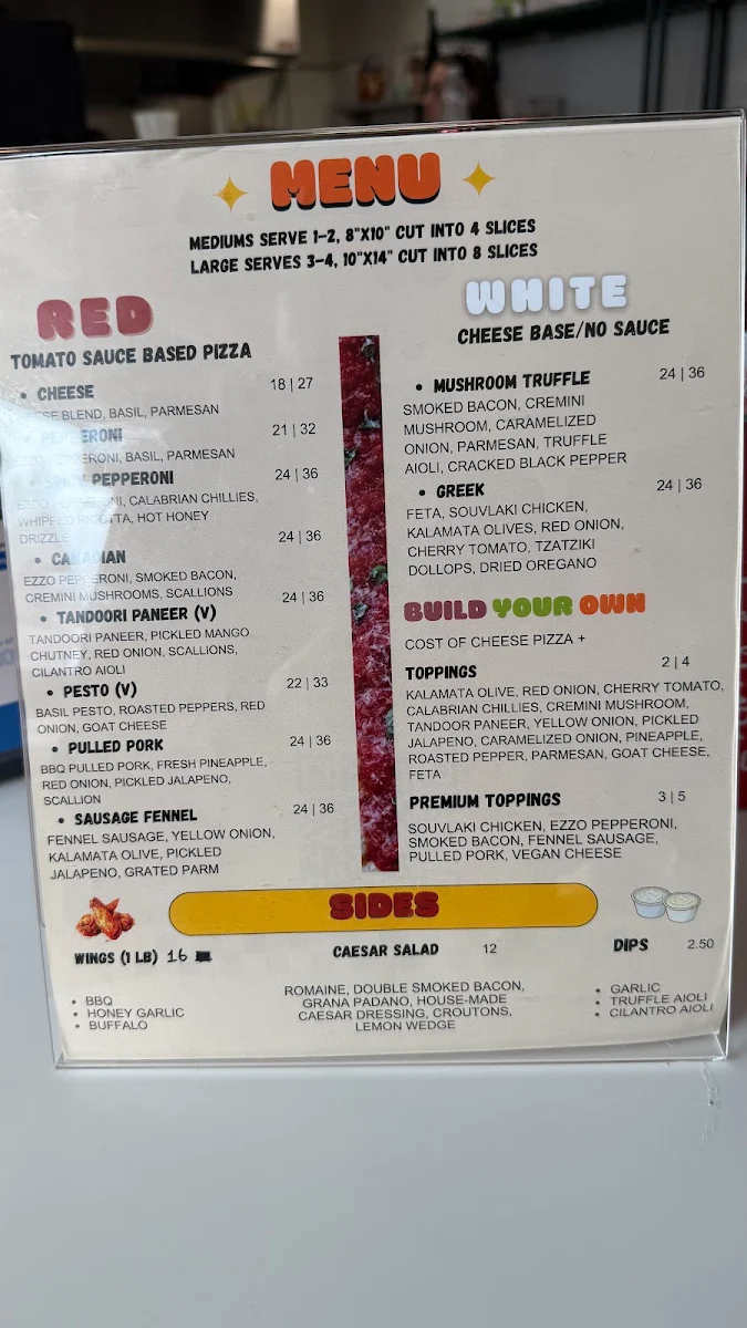 Menu, Renaissance Detroit Style Pizza