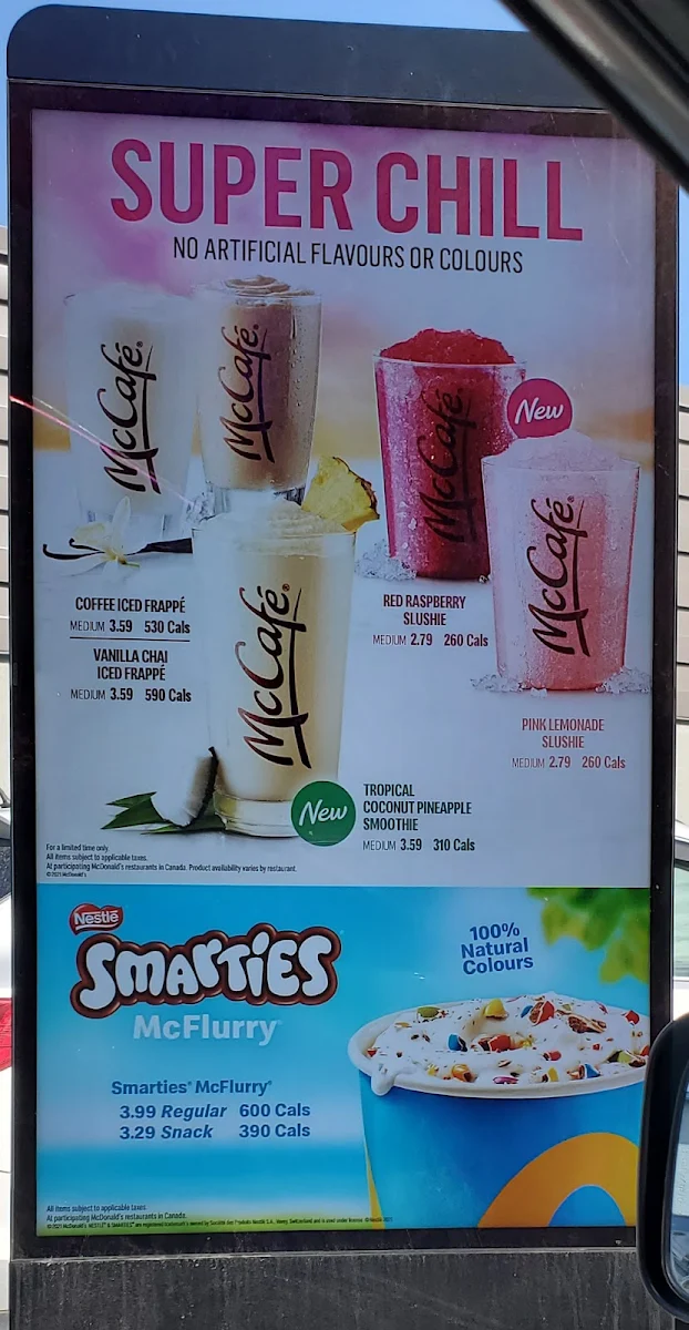 Menu, McDonald's
