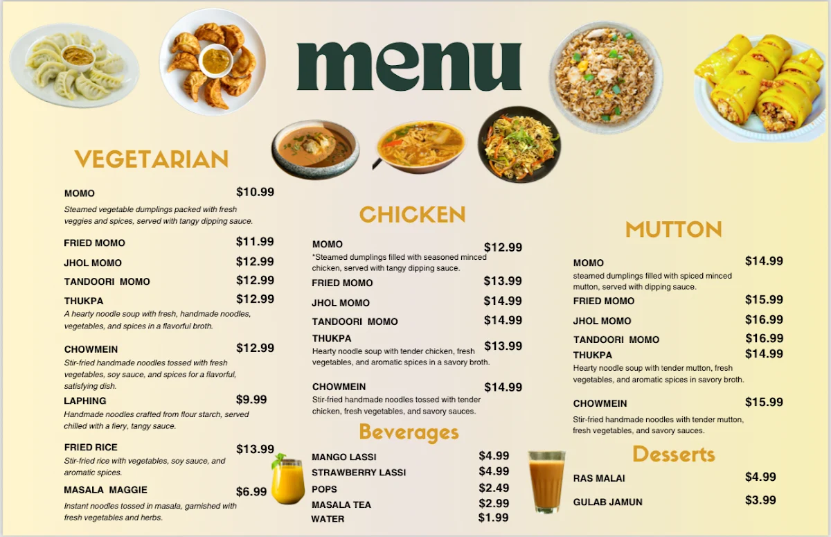 Menu, Mayalu