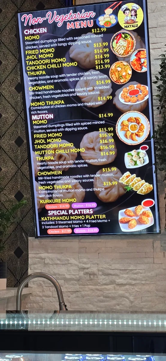 Menu, Mayalu