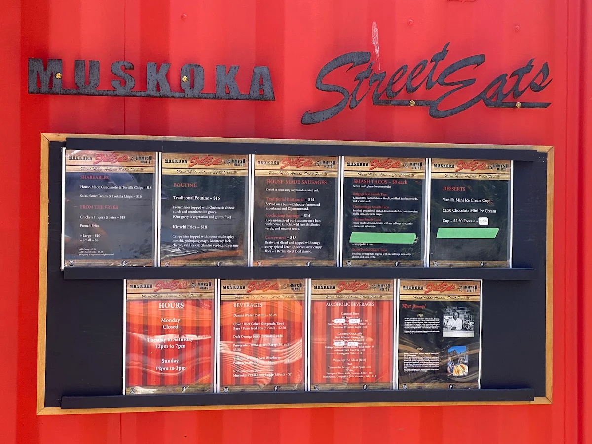 Menu, Street Eats by Jimmy's Meats