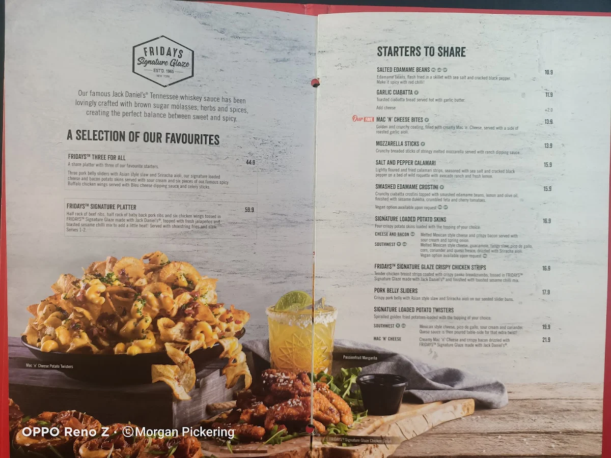 Menu, TGI Fridays Carousel