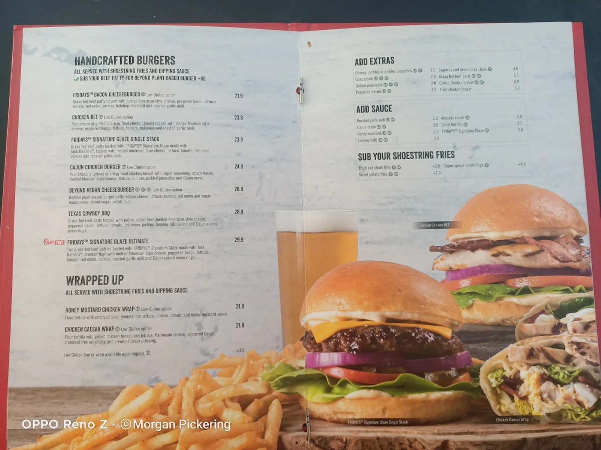 Menu, TGI Fridays Carousel