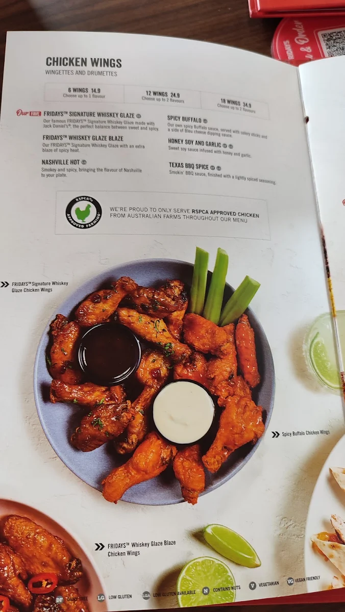 Menu, TGI Fridays Carousel