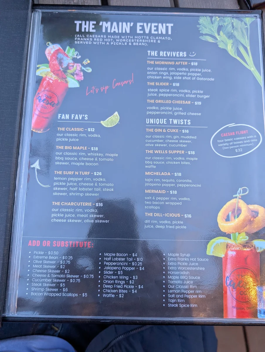 Menu, The Caesar Company