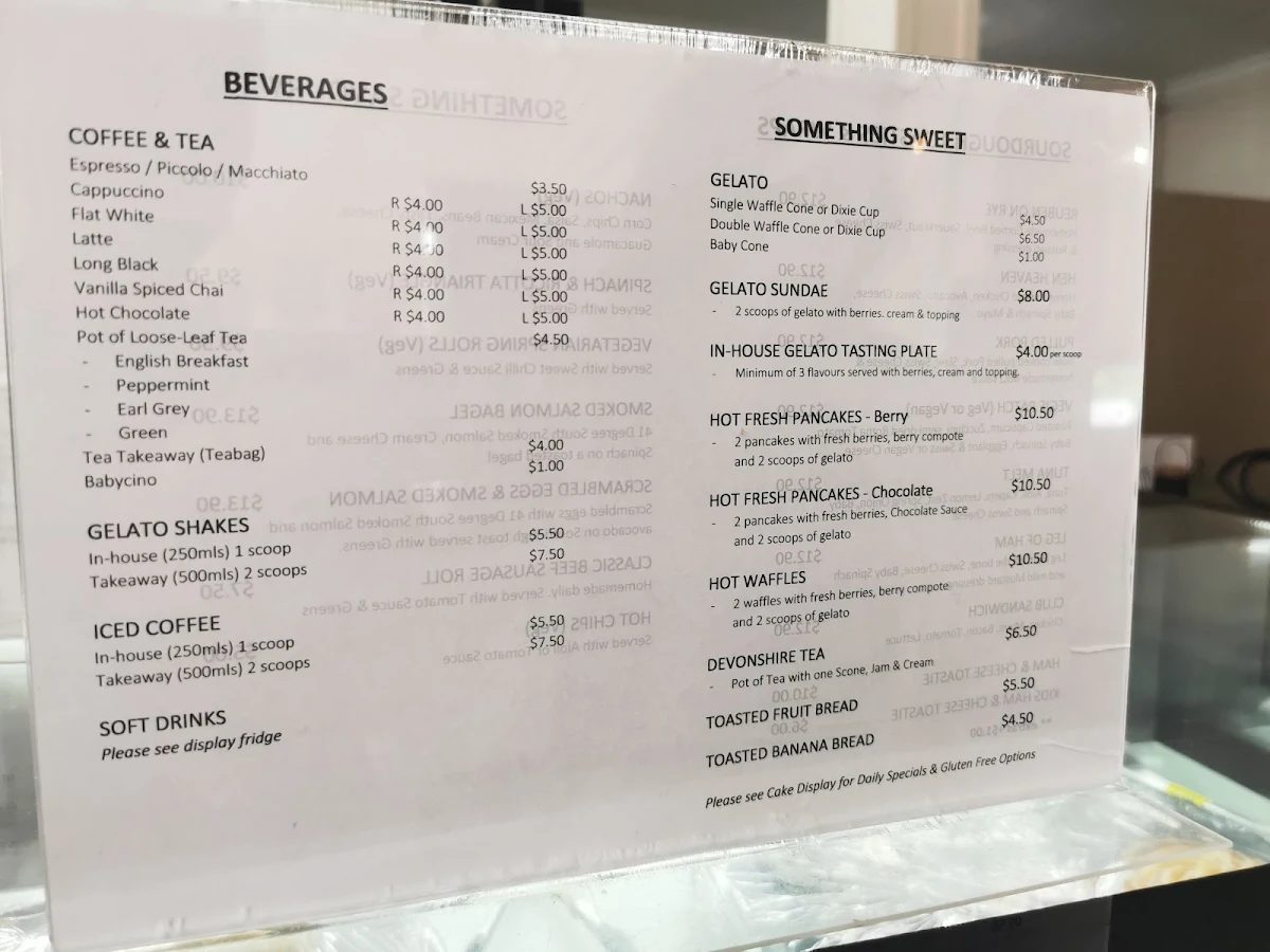 Menu, Dixie Blue