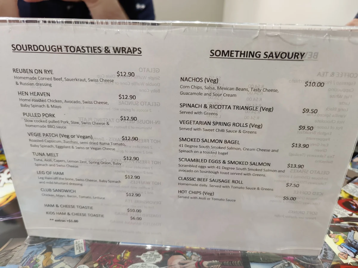 Menu, Dixie Blue