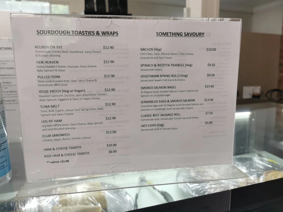 Menu, Dixie Blue