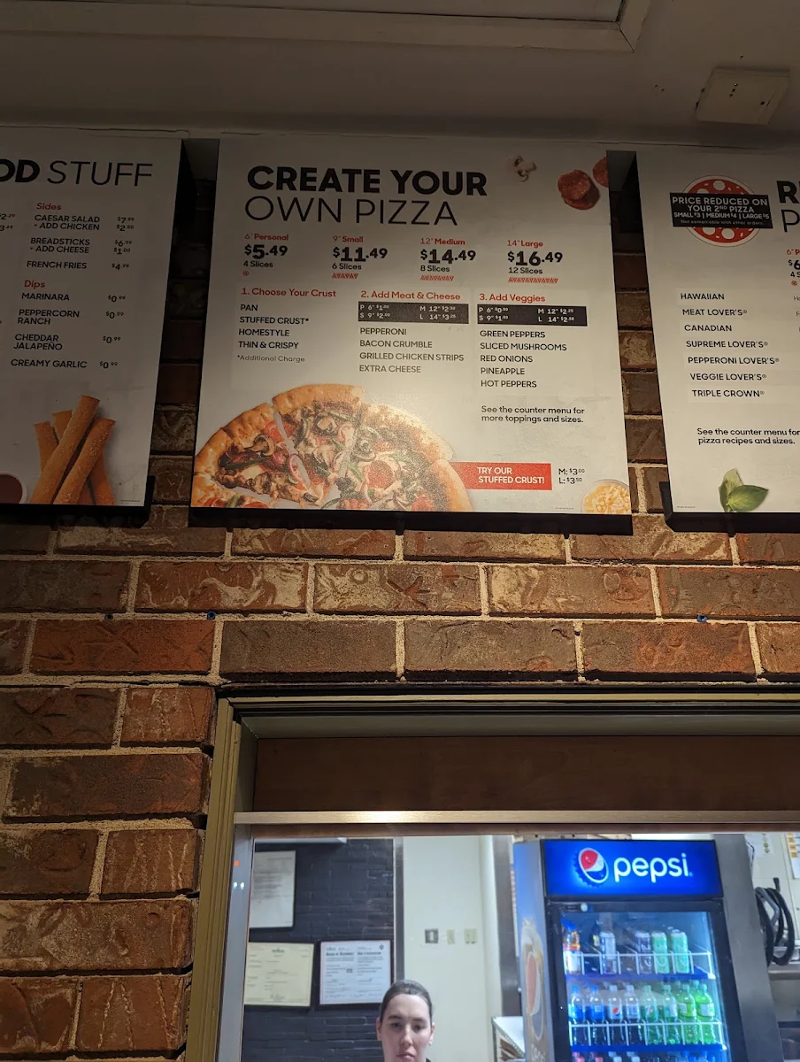 Menu, Pizza Hut