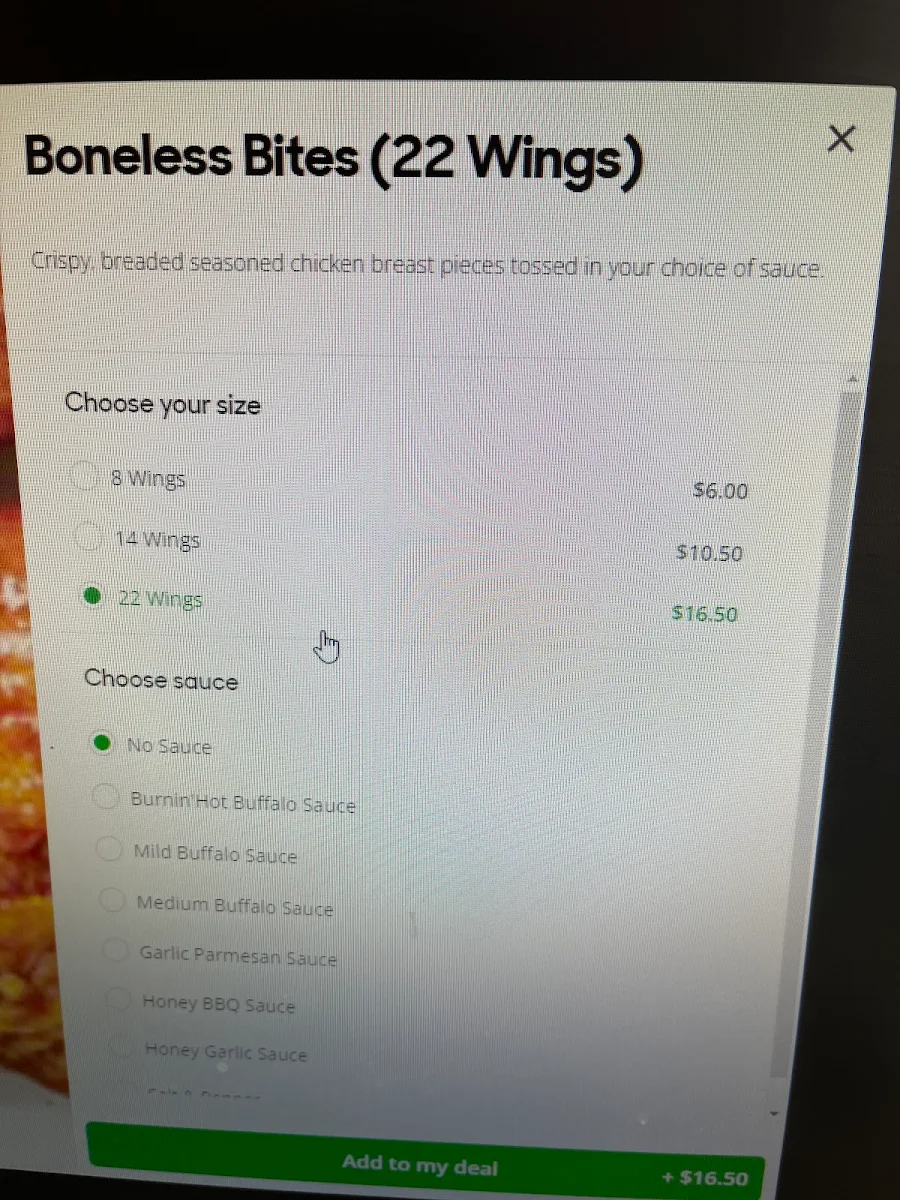 Menu, Pizza Hut