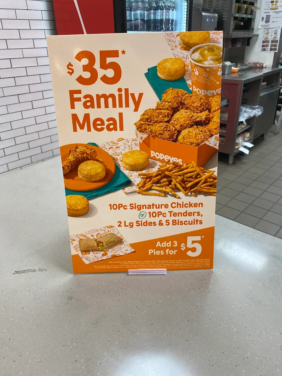 Menu, Popeyes Louisiana Kitchen
