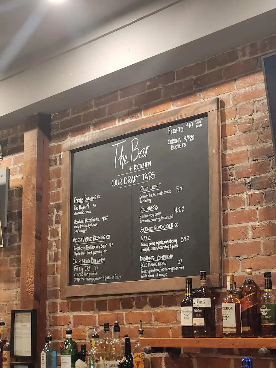 Menu, The Bar + Kitchen