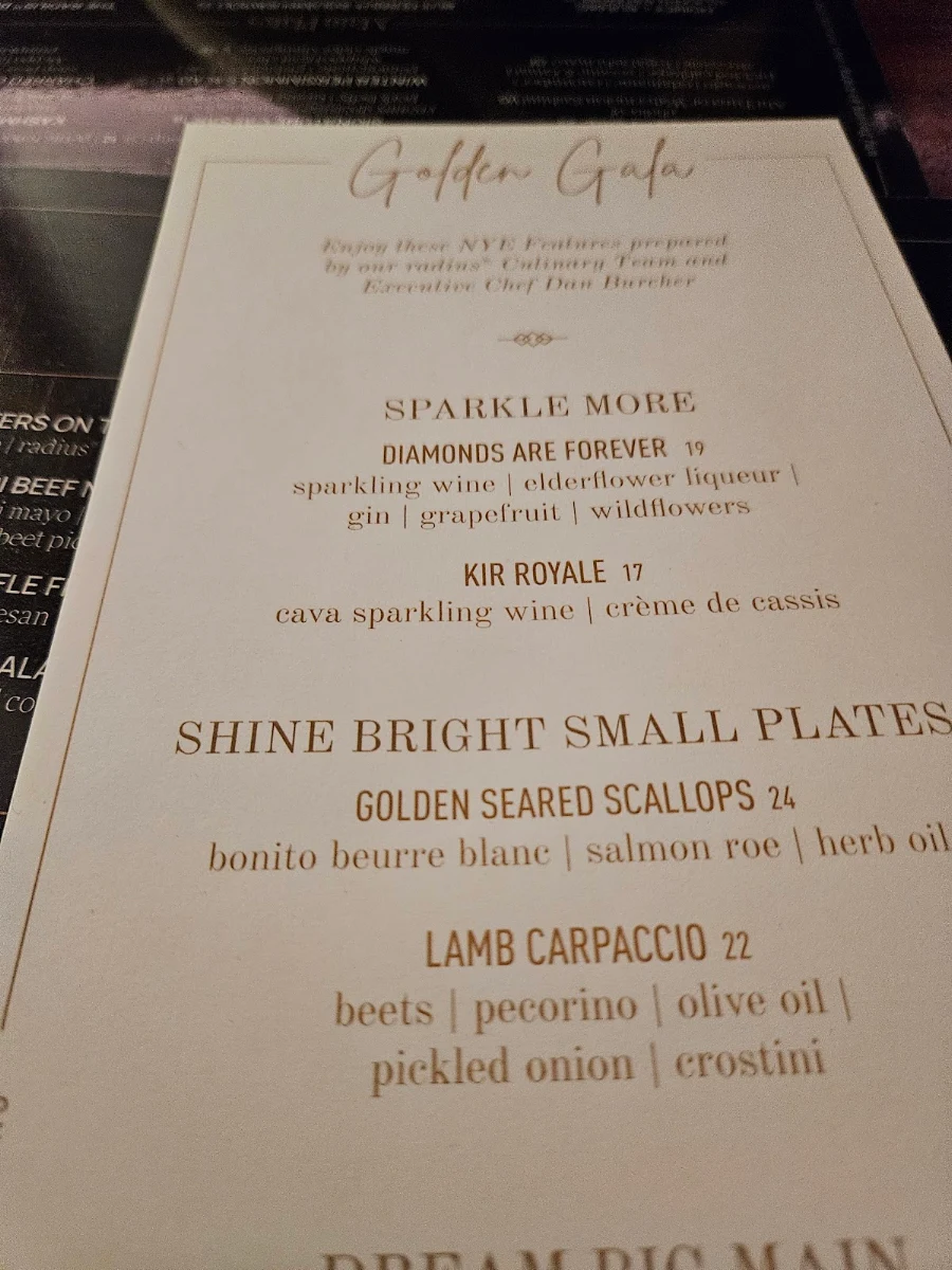 Menu, radius® on Brant
