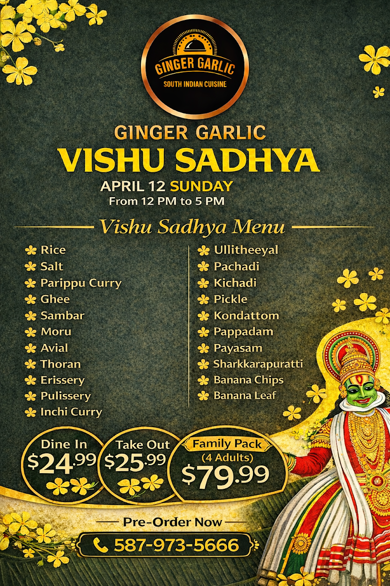 Menu, Ginger Garlic South Indian Restaurant