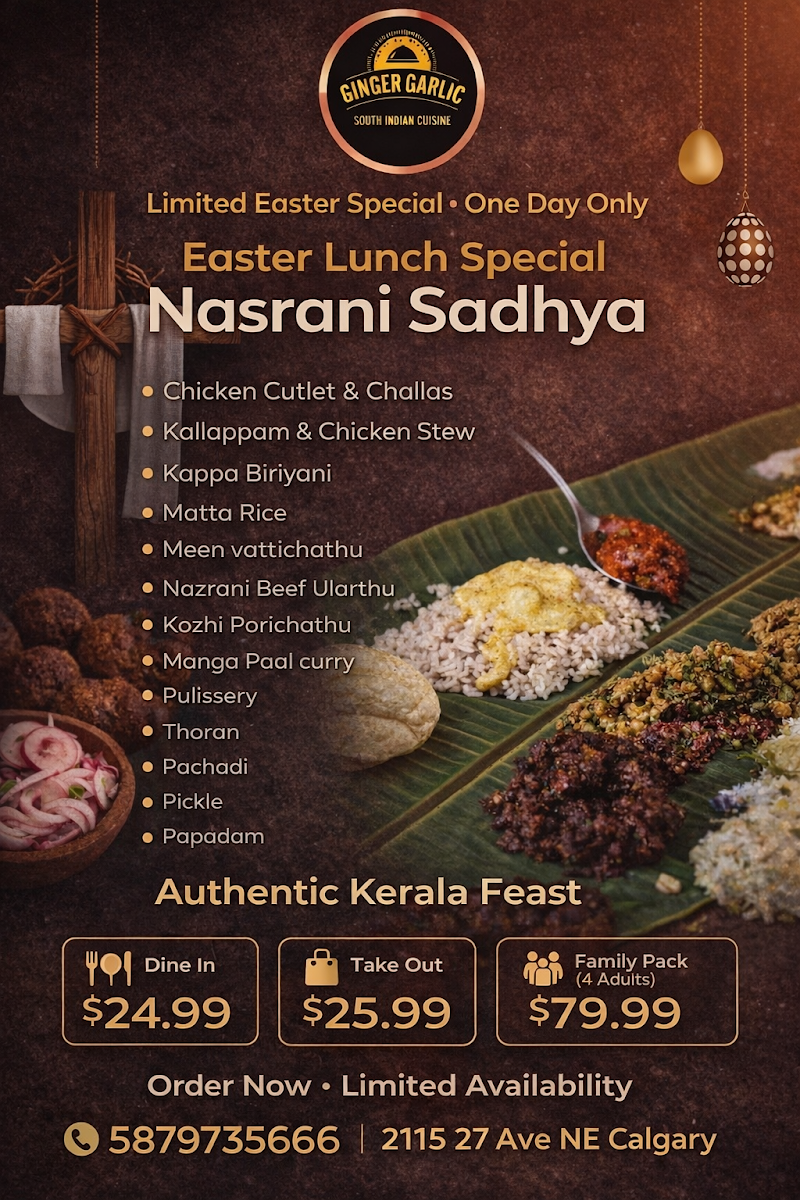Menu, Ginger Garlic South Indian Restaurant