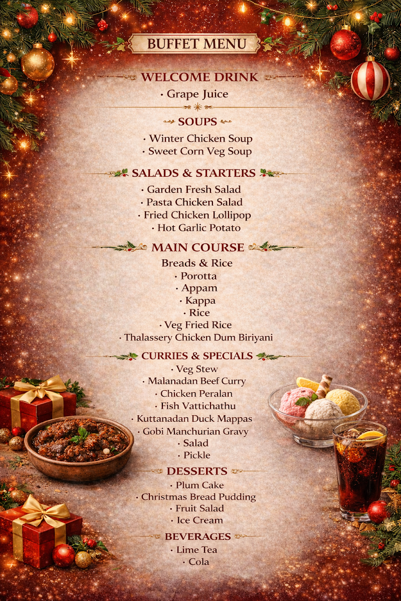 Menu, Ginger Garlic South Indian Restaurant