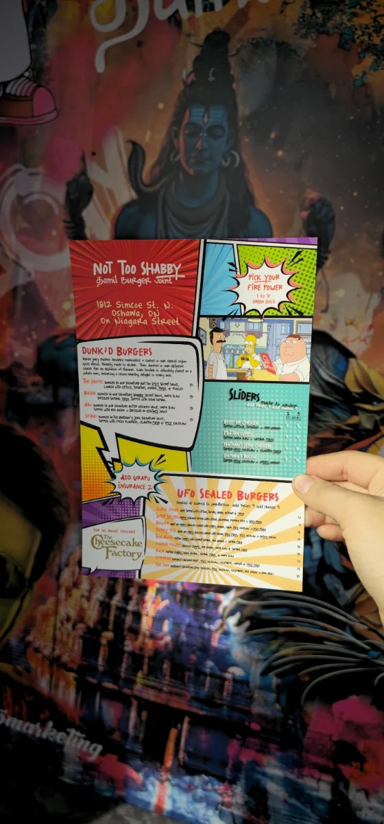 Menu, Not Too Shabby