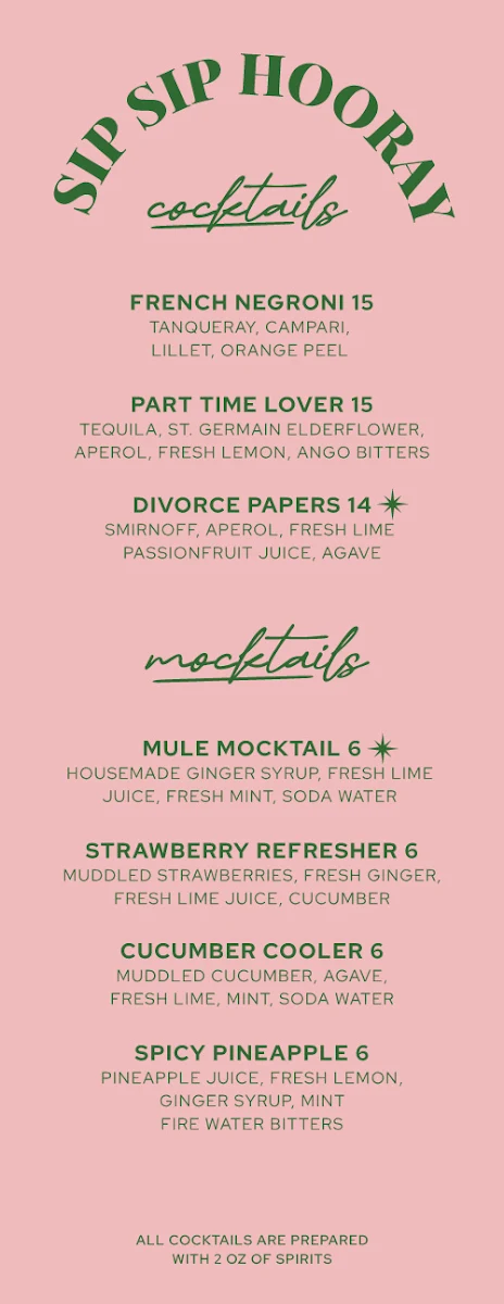 Menu, Panache Restaurant And Lounge