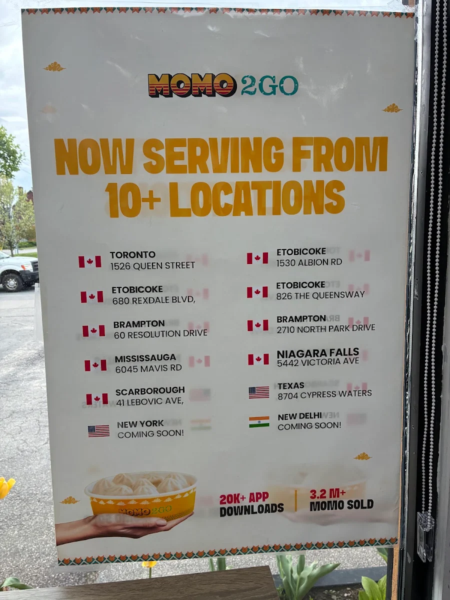 Menu, Momo2Go Niagara