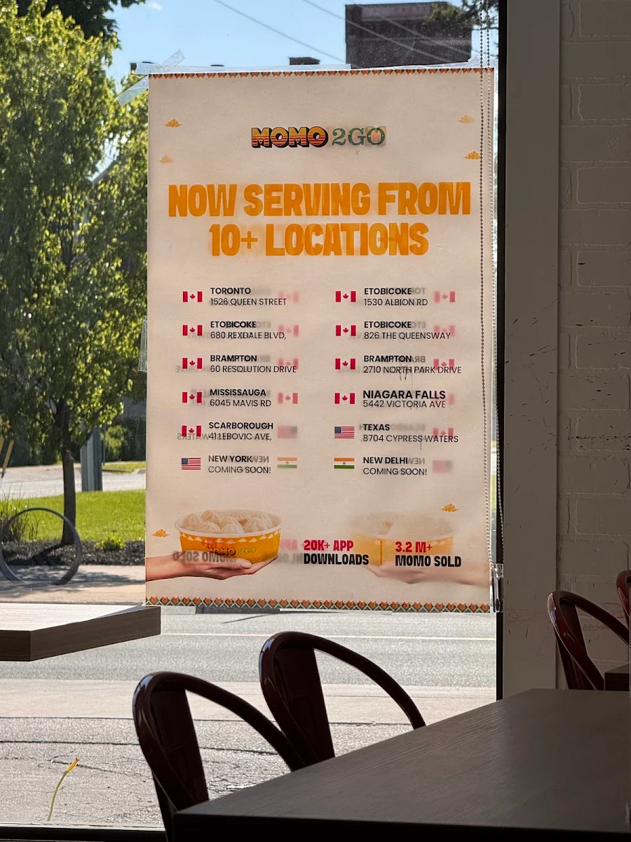 Menu, Momo2Go Niagara