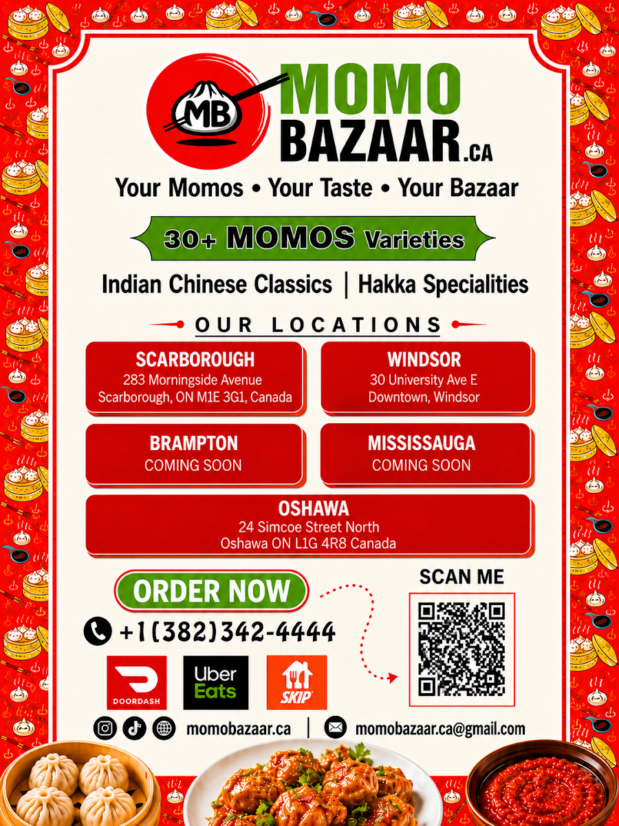 Menu, MOMO BAZAAR.ca - Indian dumpling and Hakka
